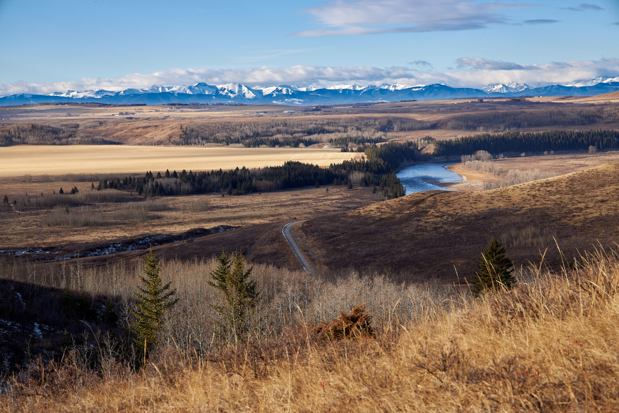 Panoramic view of the Alberta Foothills near Cochrane